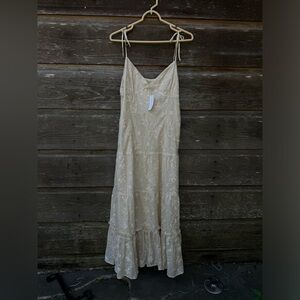 Elegant Cream Spaghetti Strap Dress